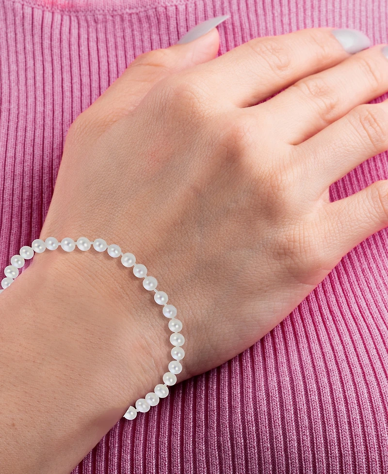 Macy's Cultured Freshwater Pearl (4-4-1/2mm) Strand Bracelet in 10k Yellow Gold