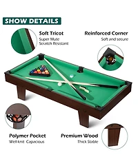 Sugift 36" Mini Tabletop Pool Table, Compact Billiards Game Set w/Accessories for Family Parties & Game Rooms