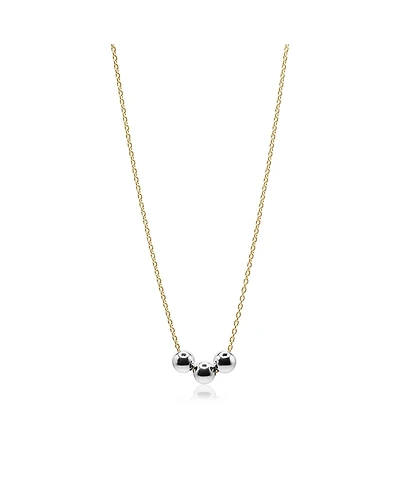 Non-Tarnishing Gold Filled Dainty Chain with Three 6mm Sterling Silver Beads Necklace