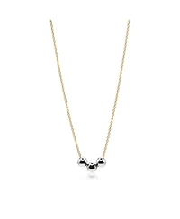 Non-Tarnishing Gold Filled Dainty Chain with Three 6mm Sterling Silver Beads Necklace