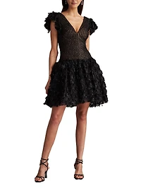 Tadashi Shoji Women's Minx Flower Embellished Mini Dress