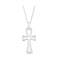 Simona Sterling Silver 'Ankh' Cross Neckalce