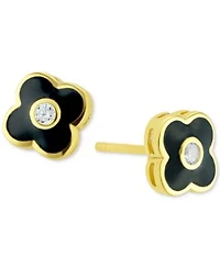 Giani Bernini Black White Clover Jewelry Collection In 14k Gold Plated Sterling Silver