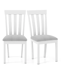 Gouun Dining Chair Set of 2 Upholstered Wooden Kitchen Chairs with Padded Seat and Rubber Wood Frame