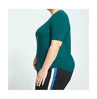 Universal Standard Women's Lily Liquid Jersey Crew Neck Stovepipe Tee