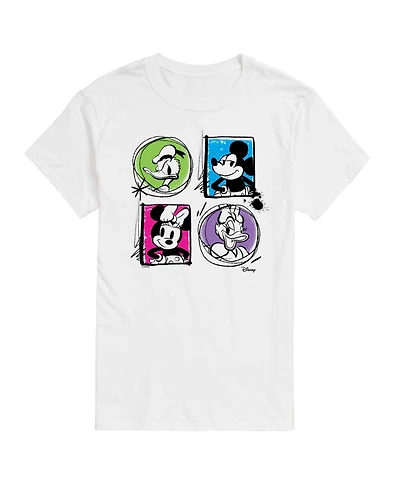 Airwaves Men's Disney Mickey Friends Grid Short Sleeve Tee