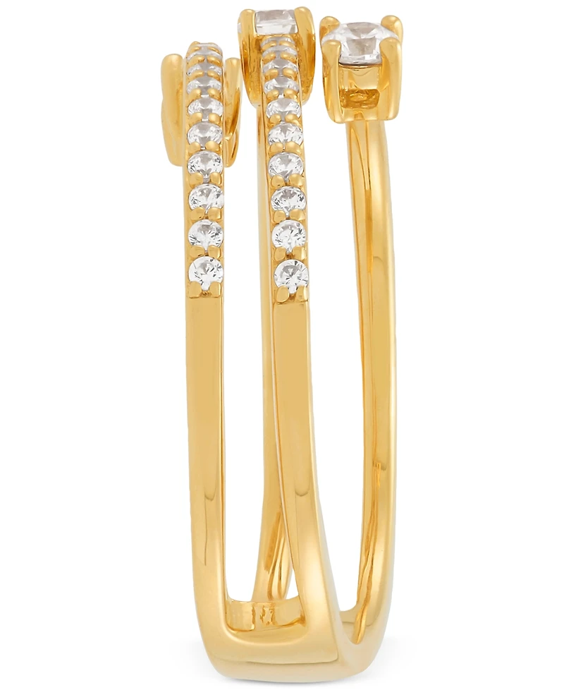 Forever Grown Diamonds Lab Grown Diamond Coil Ring (1/2 ct. t.w.) in 14k Gold-Plated Sterling Silver