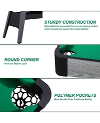 Sugift 48" Portable Pool Table for Kids & Adults, Mini Billiards Game Table w/Full Accessories for Family Game Nights