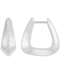 Diamond Pave Sculptural Huggie Hoop Earrings (1/10 ct. t.w.) in Sterling Silver