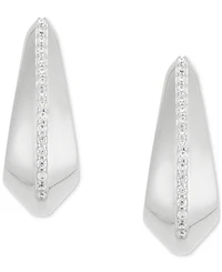 Diamond Pave Sculptural Huggie Hoop Earrings (1/10 ct. t.w.) in Sterling Silver