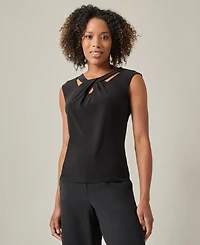 Kasper Women's Sleeveless Knot Front Jersey Top