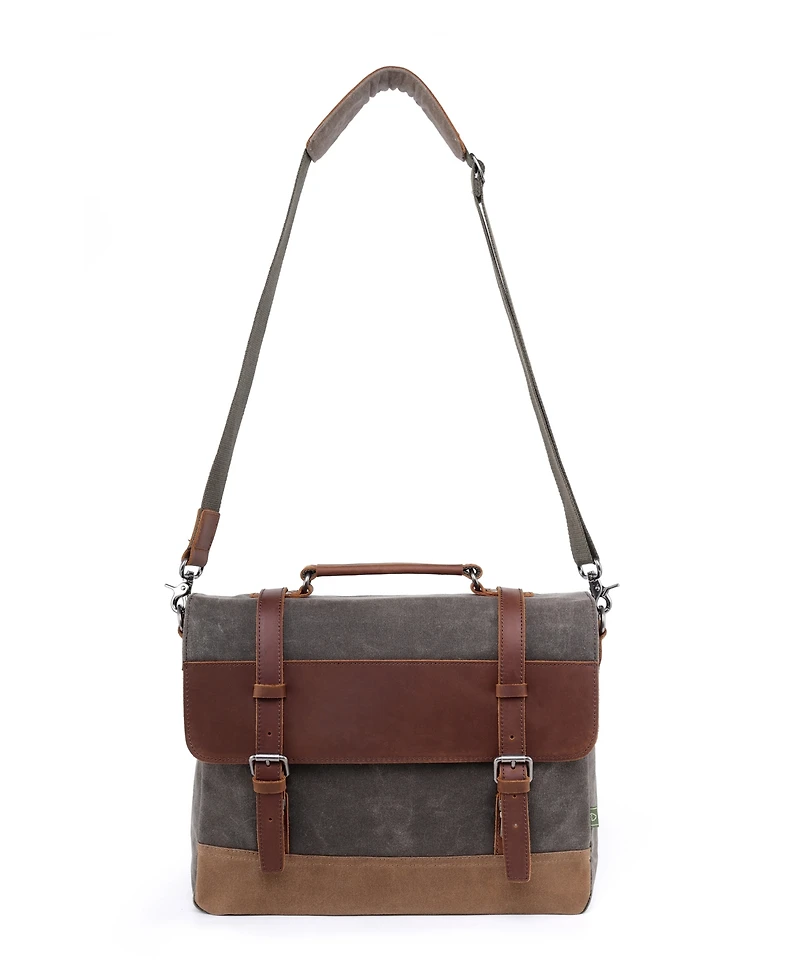 Tsd Brand Stone Creek Waxed Canvas Large Messenger Bag