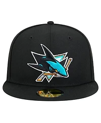New Era Men's Black San Jose Sharks Core 59FIFTY Fitted Hat