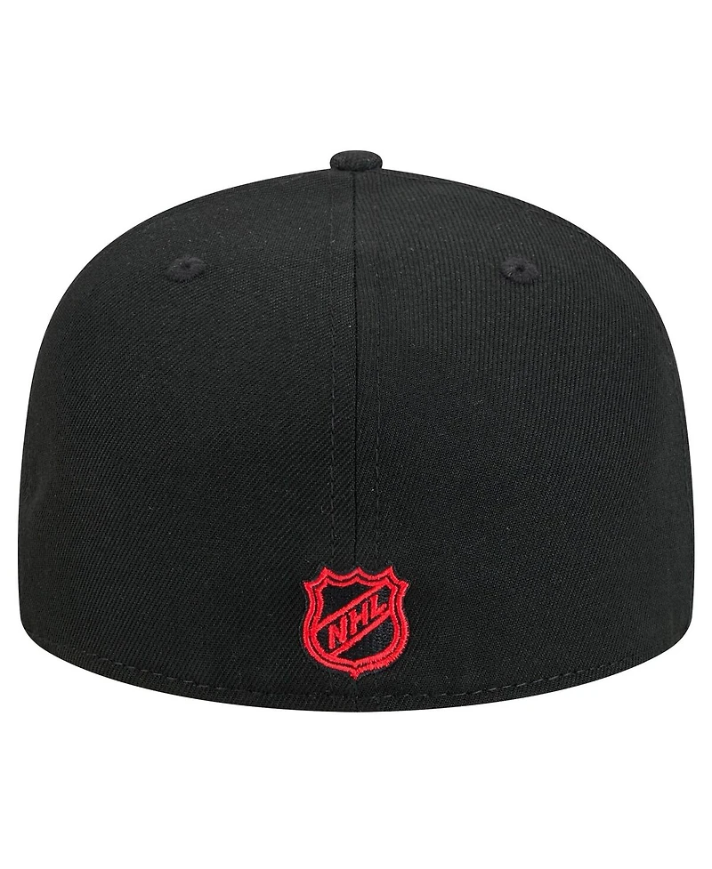 New Era Men's Black Chicago Blackhawks Core 59FIFTY Fitted Hat