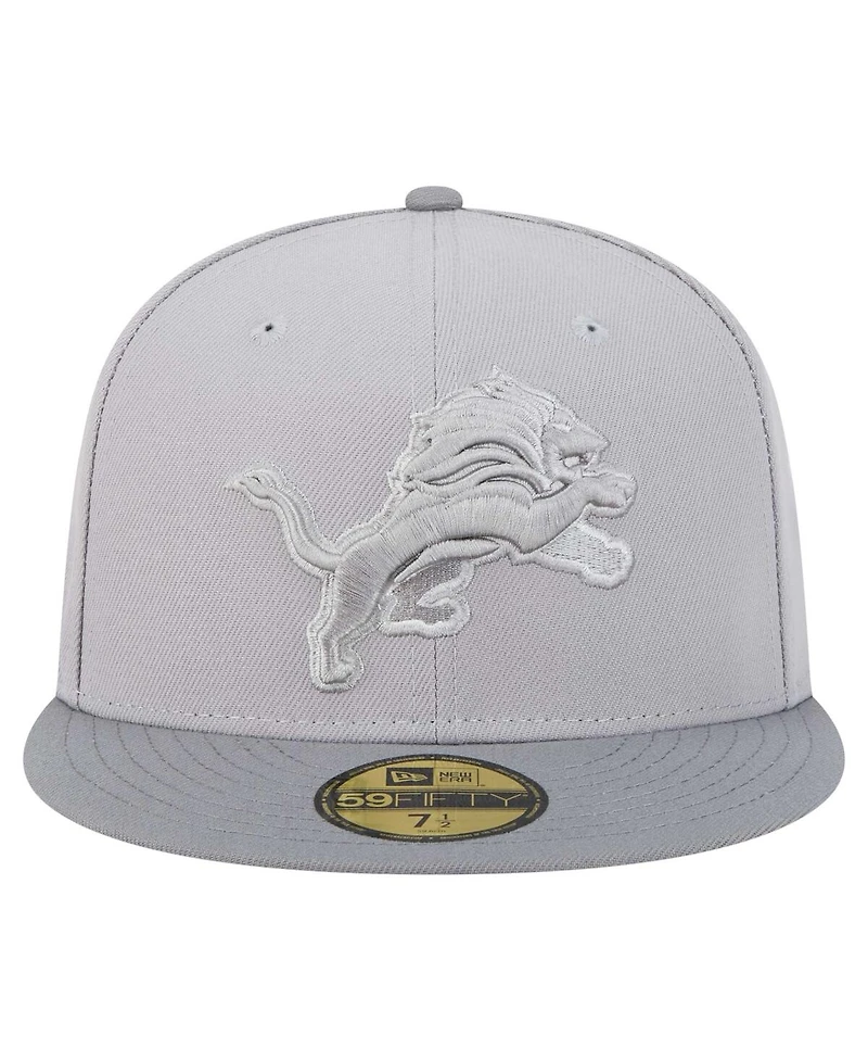New Era Men's Gray/Graphite Detroit Lions Iron Cloud 59FIFTY Fitted Hat