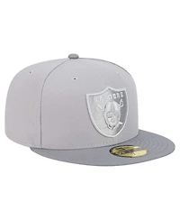 New Era Men's Gray/Graphite Las Vegas Raiders Iron Cloud 59FIFTY Fitted Hat