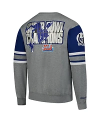 Mitchell & Ness Men's Heather Gray Indianapolis Colts All Over 4.0 Vintage Logo Pullover Sweatshirt