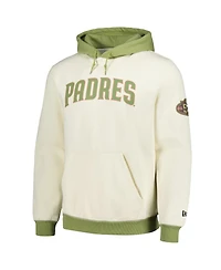 New Era Men's Cream/Green San Diego Padres Color Pop Pullover Hoodie