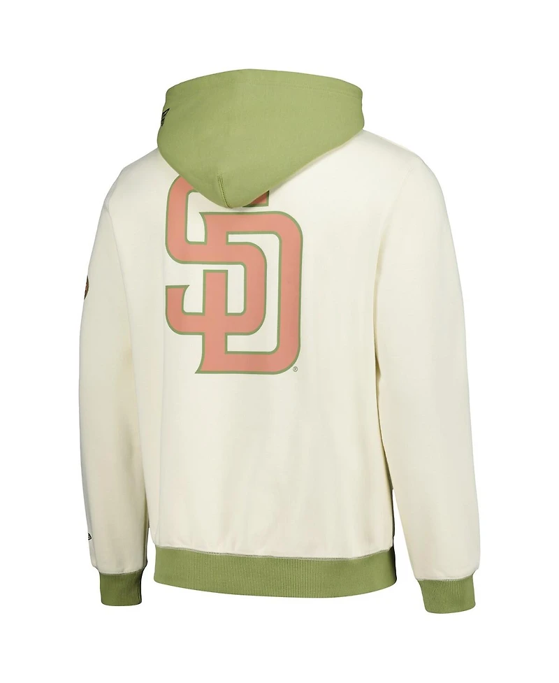 New Era Men's Cream/Green San Diego Padres Color Pop Pullover Hoodie