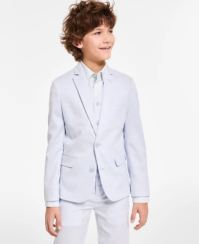 Calvin Klein Big Boys Slim Fit Stretch Ocean Sharkskin Jacket