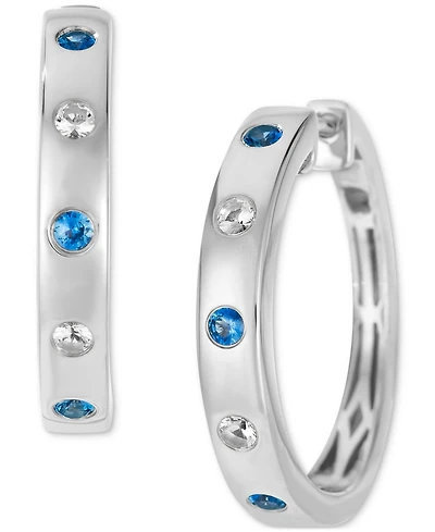 Le Vian Anywear Everywear Blueberry Sapphire (1/6 ct. t.w.) & White (1/10 Hoop Earrings 14k Honey Gold