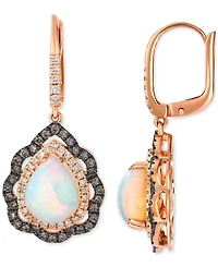 Le Vian Neopolitan Opal (2-1/2 ct. t.w.), Nude Diamond (1/3 ct. t.w.) & Chocolate Diamond (1/2 ct. t.w.) Earrings in 14k Strawberry Gold