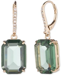 Lauren Ralph Gold-Tone Octagon Stone Leverback Drop Earrings