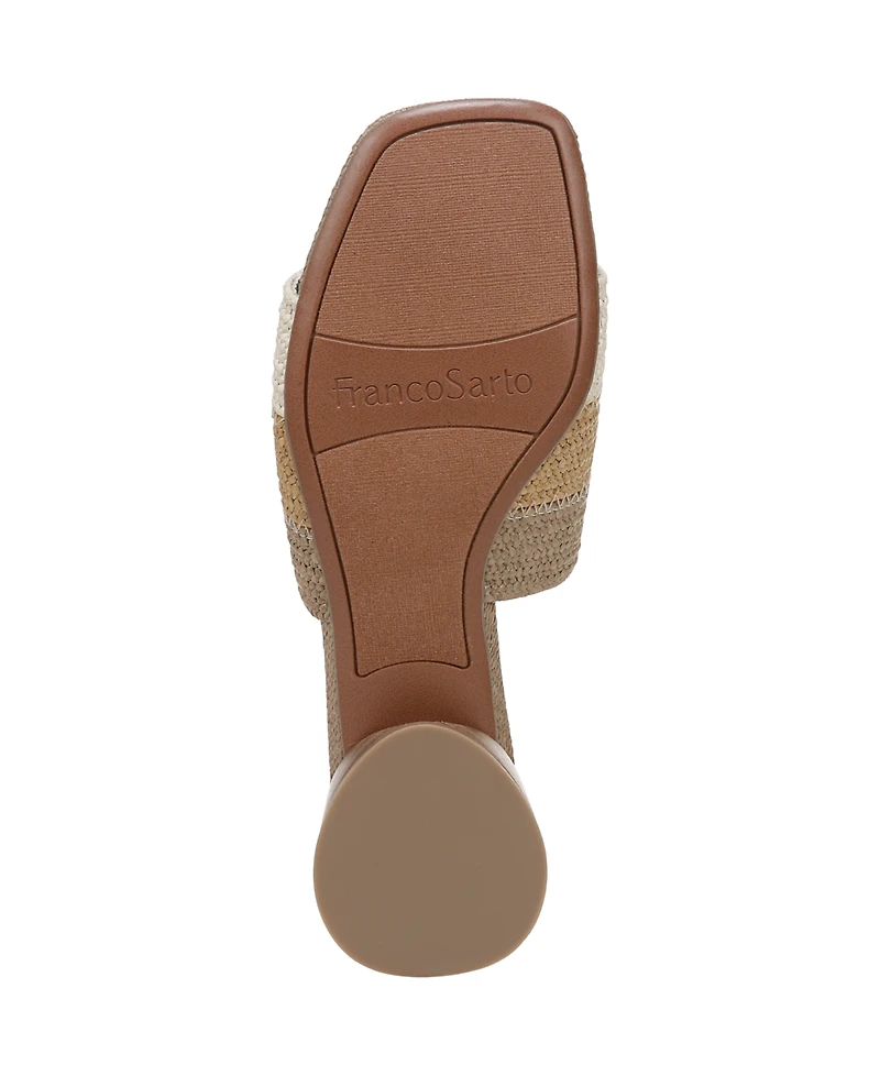 Franco Sarto Women's Loran Stacked Heel Slide Dress Sandals