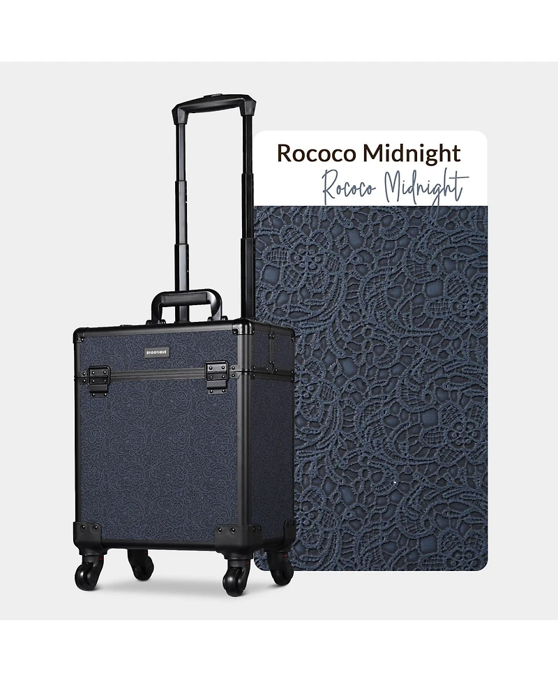 Byootique Rolling Makeup Train Case Cosmetic Trolley Organizer Rococo