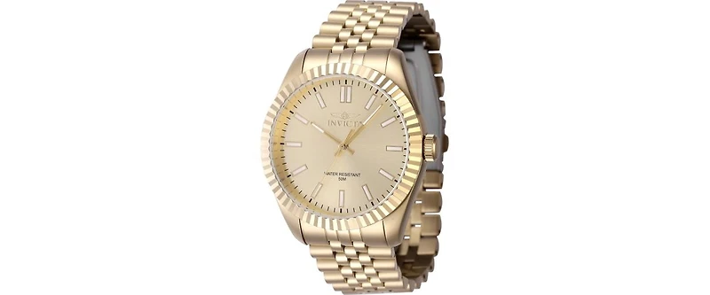 Invicta Men's Specialty Quartz 3 Hand Gold Dial Watch
