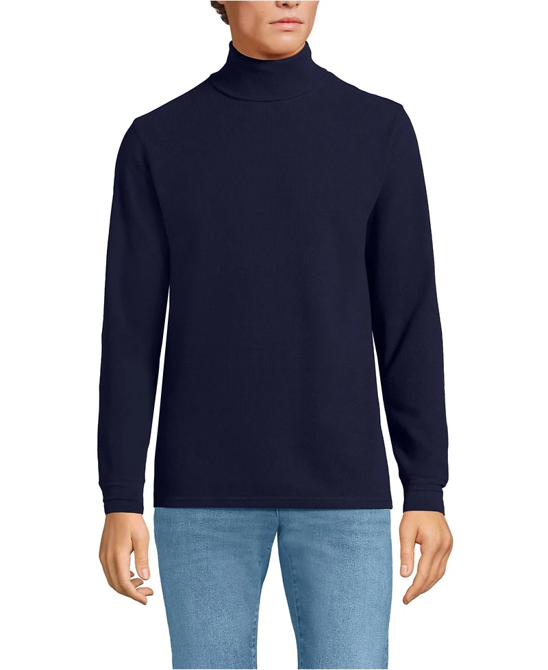 Lands' End Men's Long Sleeve Waffle Turtle Neck