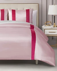 Juicy Couture Velvet Stripe on Satin 3-Pc. Duvet Cover Set, Full/Queen