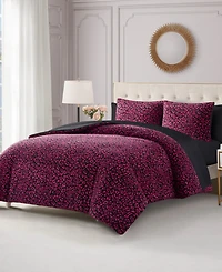 Juicy Couture Cheetah Feathered 3-Pc. Comforter Set, Full/Queen