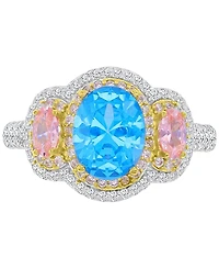 Macy's Multicolor Cubic Zirconia Ring Sterling Silver & 14k Gold