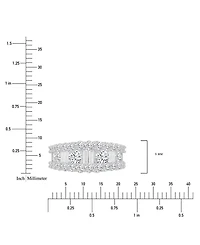 Cubic Zirconia Round & Baguette Graduated Band Sterling Silver