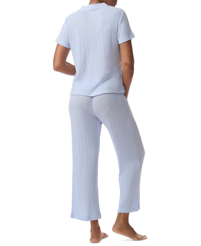 Tommy Hilfiger Women's 2-Pc. Th Cardigan Top & Cropped Pants Pajama Set