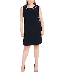 R & M Richards Plus Rhinestone-Trim Jacket Sheath Dress