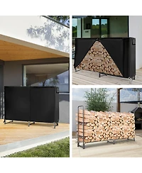 Gouun 8 Feet Firewood Storage Log Rack-8 Feet