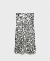 Mango Women's Sequin Midi Skirt