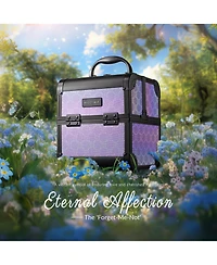 Byootique Makeup Train Case Cosmetic Organizer w/ Mirror Artist Grace ForgetMeNot