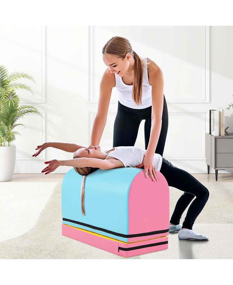 Mailbox Tumbling Mat Gymnastics Vaulting Box with Detachable Mat & Carrying Handle