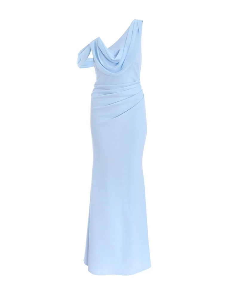 Quiz Women's Scuba Crepe Chiffon Drape Maxi Dress