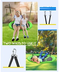 Everyfun 43" Saucer Tree Swing for Kids Adult, Waterproof Flying with Adjustable Hanging Straps, Seats Backyard Outdoor Indoor
