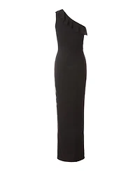Quiz Women's Mesh Frill Detail One Shoulder Maxi Dress