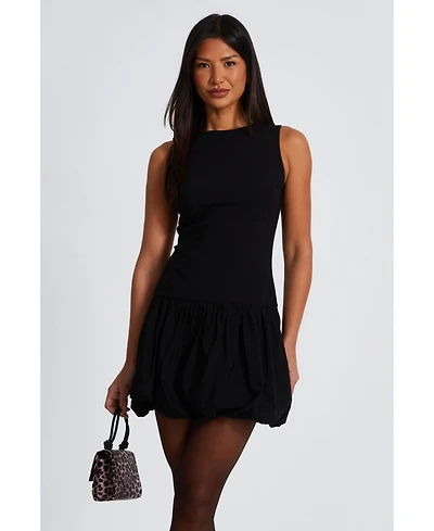 Quiz Women's Bengaline Round Neck Puff Skirt Skater Dress
