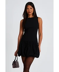Quiz Women's Bengaline Round Neck Puff Skirt Skater Dress