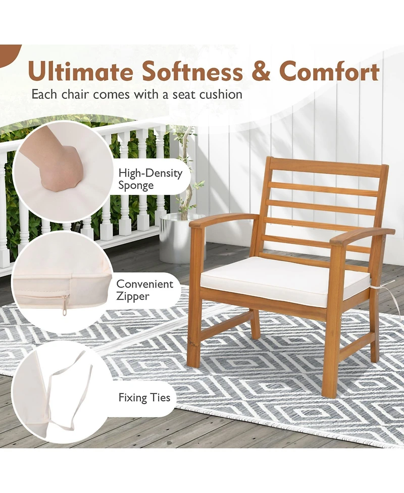 Gouun 3 Pieces Outdoor Furniture Set with Soft Seat Cushions