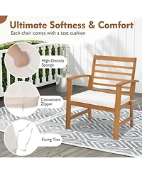 Gouun 3 Pieces Outdoor Furniture Set with Soft Seat Cushions