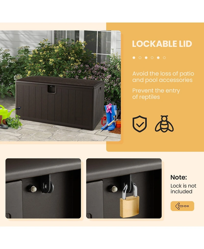 Gouun 130 Gallon Patio All Weather Storage Container with Lockable Lid