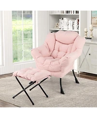 Gouun Modern Accent Chair with Folding Footrest and Head Pillow